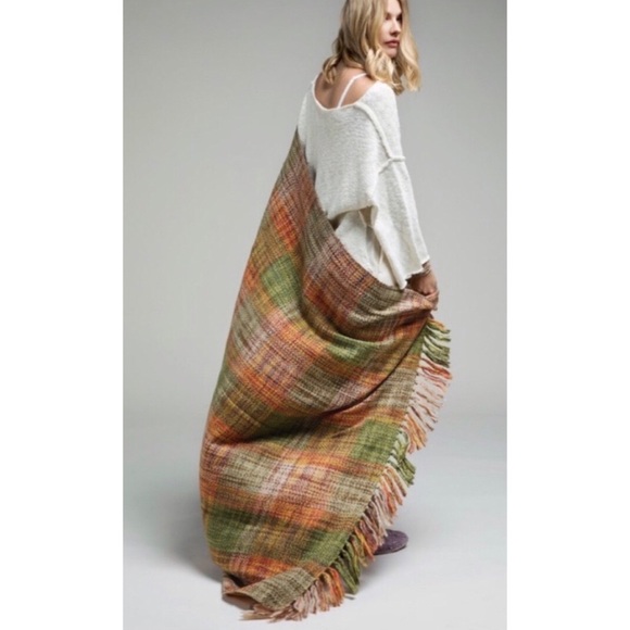 ๐ ๐๐ Citrus Chamomile Textured Weave Chunky Yarn Plaid Pattern Throw Blanket - Picture 4 of 9